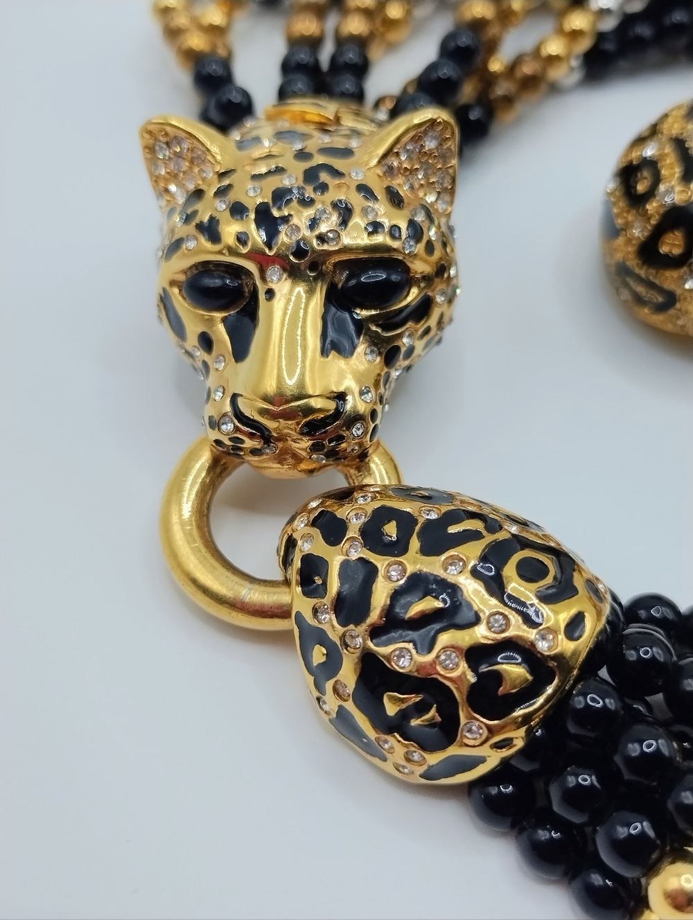 Vintage Ciner Cheetah Torsade Necklace Earring Suite